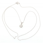 14K WHITE GOLD SOLITAIRE DIAMOND NECKLACE