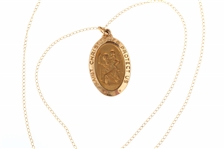 14K YELLOW GOLD SAINT CHRISTOPHER ICON NECKLACE