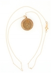 14K YELLOW GOLD SAINT CHRISTOPHER ICON NECKLACE