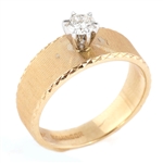 14K YELLOW GOLD SOLITAIRE DIAMOND RING 