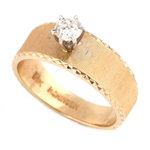 14K YELLOW GOLD SOLITAIRE DIAMOND RING 