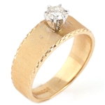 14K YELLOW GOLD SOLITAIRE DIAMOND RING 