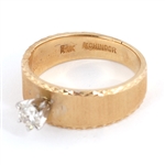 14K YELLOW GOLD SOLITAIRE DIAMOND RING 