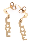 14K YELLOW GOLD "LOVE" PENDANT EARRINGS