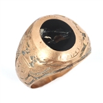 MENS 10K YELLOW GOLD US MILITARY SIGNET RING