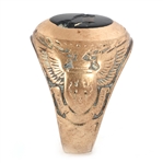 MENS 10K YELLOW GOLD US MILITARY SIGNET RING