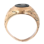 MENS 10K YELLOW GOLD US MILITARY SIGNET RING