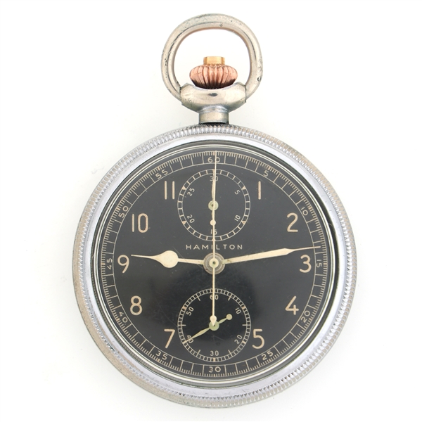 MENS HAMILTON MILITARY ISSUE NICKEL CASE POCKET WATCH
