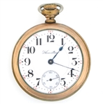 MENS HAMILTON RAILROAD GOLD FILLED CASE POCKET WATCH