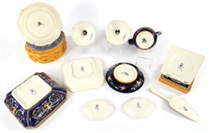 GIEN FRANCE RENAISSANCE FOND BLEU PORCELAIN SET