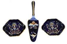 GIEN FRANCE RENAISSANCE FOND BLEU PORCELAIN SET