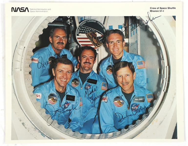 NASA SIGNED CREW PHOTO SPACE SHUTTLE MISSION 51-I