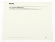 NASA SIGNED CREW PHOTO SPACE SHUTTLE MISSION 51-I