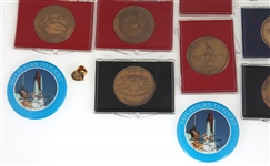 NASA SPACE SHUTTLE MISSION BRONZE MEDALLIONS & BUTTONS
