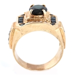 14K YELLOW GOLD SAPPHIRE & DIAMOND RING