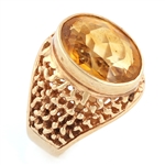 14K YELLOW GOLD CITRINE COCKTAIL RING