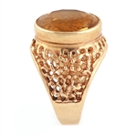14K YELLOW GOLD CITRINE COCKTAIL RING