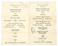NATIONAL PRESS CLUB MENUS SIGNED NIXON, SULLIVAN & MORE