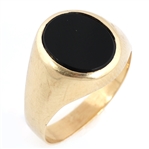 14K YELLOW GOLD & ONYX RING