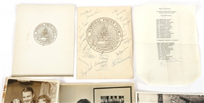 NATIONAL PRESS CLUB SIGNED MENU, PHOTOS & EPHEMERA