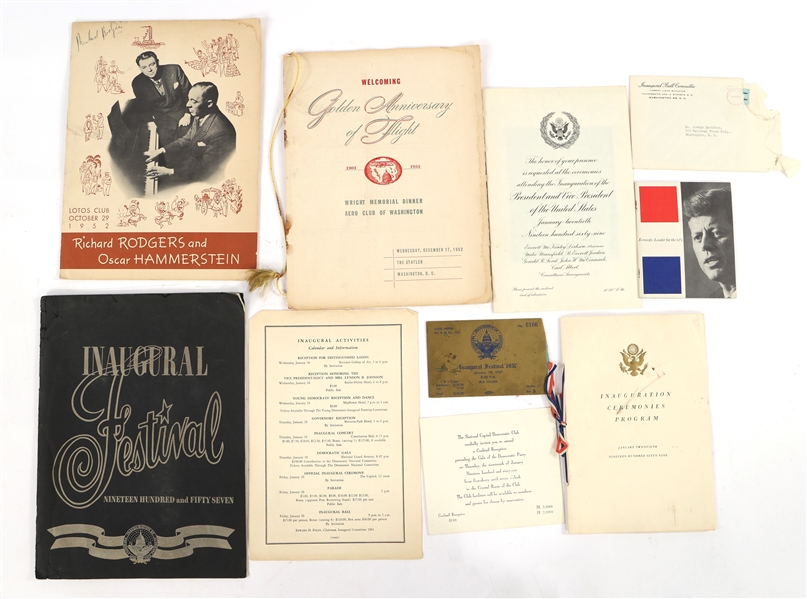 1950s-1960s US POLITICAL INAUGURAL EPHEMERA & MENUS