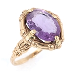 1910s 14K YELLOW GOLD AMETHYST RING