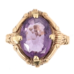 1910's 14K YELLOW GOLD AMETHYST RING