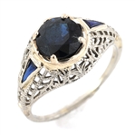 EDWARDIAN PLATINUM SAPPHIRE FILIGREE RING