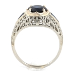 EDWARDIAN PLATINUM SAPPHIRE FILIGREE RING