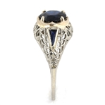EDWARDIAN PLATINUM SAPPHIRE FILIGREE RING