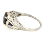 EDWARDIAN PLATINUM SAPPHIRE FILIGREE RING