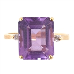 14K YELLOW GOLD AMETHYST COCKTAIL RING