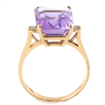 14K YELLOW GOLD AMETHYST COCKTAIL RING