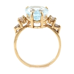 14K YELLOW GOLD BLUE TOPAZ COCKTAIL RING