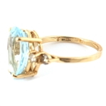 14K YELLOW GOLD BLUE TOPAZ COCKTAIL RING