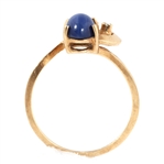 10K YELLOW GOLD BLUE STAR SAPPHIRE FASHION RING
