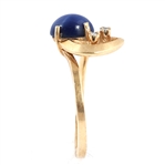 10K YELLOW GOLD BLUE STAR SAPPHIRE FASHION RING
