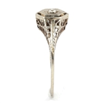 ART DECO 14K WHITE GOLD DIAMOND RING