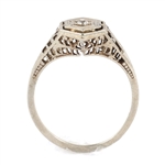 ART DECO 14K WHITE GOLD DIAMOND RING