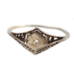 ART DECO 14K WHITE GOLD DIAMOND RING