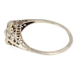 ART DECO 14K WHITE GOLD DIAMOND RING
