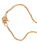 14K YELLOW GOLD BLUE TOPAZ & DIAMOND PENDANT WITH CHAIN