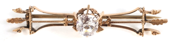 VICTORIAN 9K YELLOW GOLD BROOCH & EARRINGS