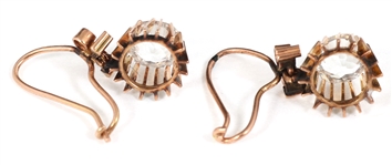VICTORIAN 9K YELLOW GOLD BROOCH & EARRINGS