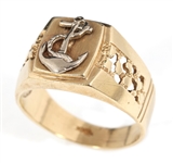 10K YELLOW GOLD MARTIME THEME SIGNET RING
