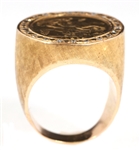 14K YELLOW GOLD DIAMOND & GEORGE V SOVEREIGN RING