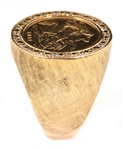 14K YELLOW GOLD DIAMOND & GEORGE V SOVEREIGN RING