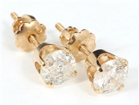 14K YELLOW GOLD 1 CTW DIAMOND SOLITAIRE EARRINGS