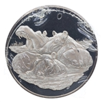 AFRICAN WILDLIFE SOCIETY HIPPOPOTAMI 2 OZ SILVER MEDAL