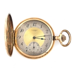 MENS PERRET LOCLE 12K YELLOW GOLD CASE POCKET WATCH